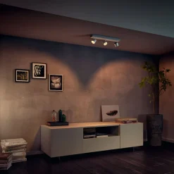 Drievoudige LED spot Ster, warmglow, wit