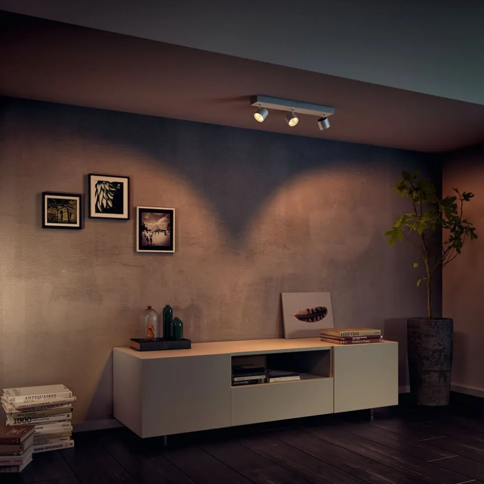 Drievoudige LED spot Ster, warmglow, wit