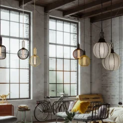 Drum LED lamp, zwart, E27, 3,5 W, 1.800 K, dimbaar