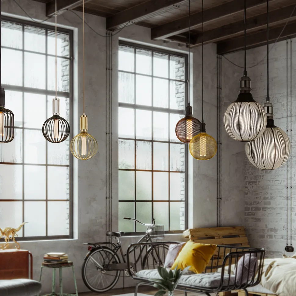 Drum LED lamp, zwart, E27, 3,5 W, 1.800 K, dimbaar