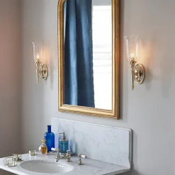 Dryden LED wandlamp, badkamer, met glazen kap, IP44