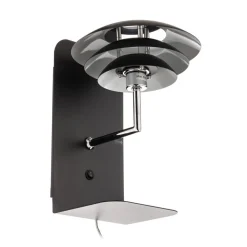 Dyberg Larsen DL20 USB Shelf wandlamp, zwart