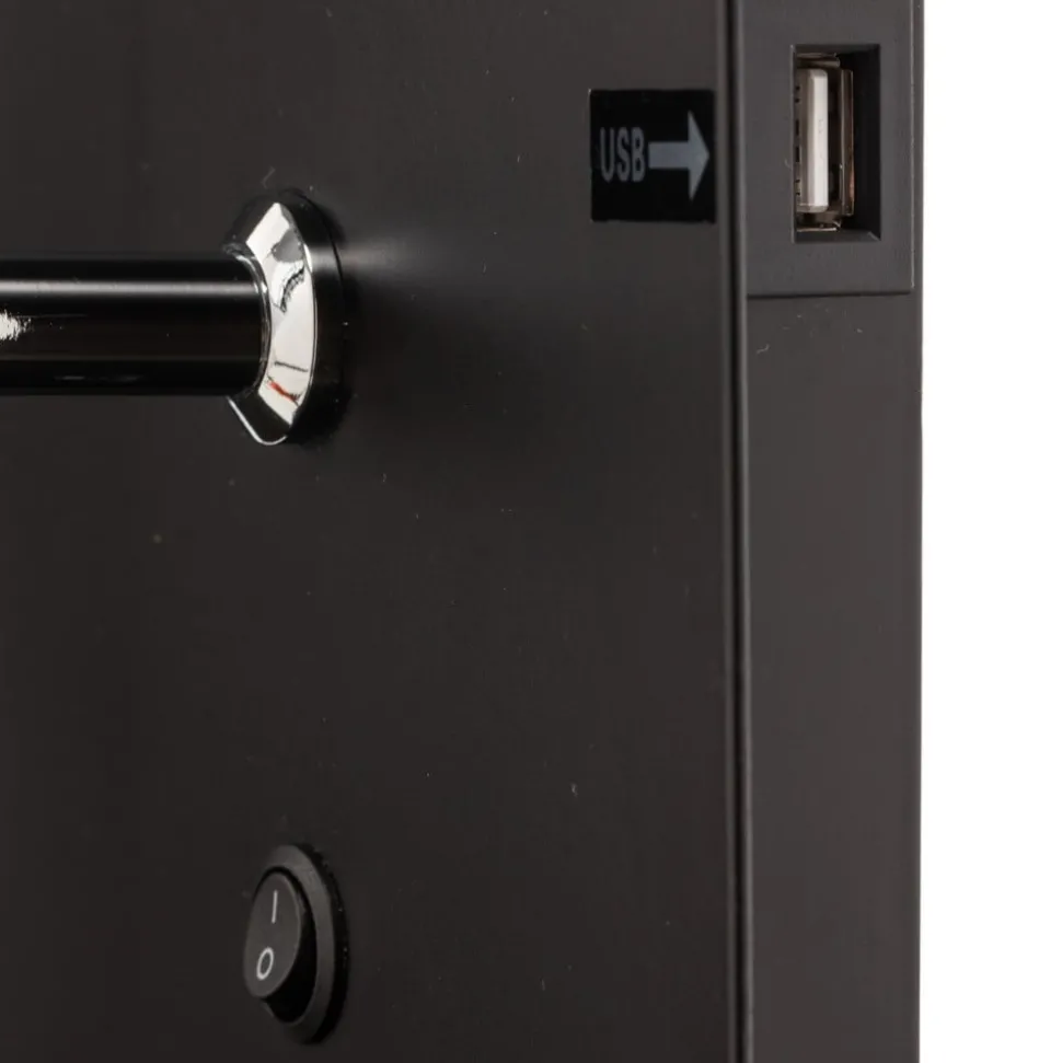 Dyberg Larsen DL20 USB Shelf wandlamp, zwart