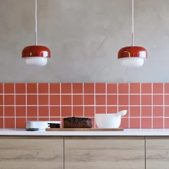 Dyberg Larsen Haipot hanglamp, donkerrood