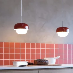 Dyberg Larsen Haipot hanglamp, donkerrood