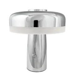 Dyberg Larsen LED tafellamp Porter, chroom, hoogte 16 cm