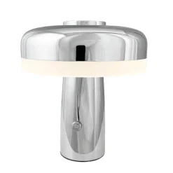 Dyberg Larsen LED tafellamp Porter, chroom, hoogte 16 cm