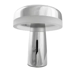 Dyberg Larsen LED tafellamp Porter, chroom, hoogte 16 cm