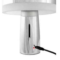 Dyberg Larsen LED tafellamp Porter, chroom, hoogte 16 cm