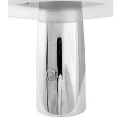 Dyberg Larsen LED tafellamp Porter, chroom, hoogte 16 cm