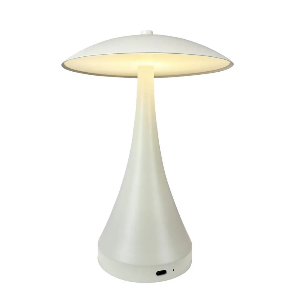 Dyberg Larsen LED tafellamp Vienna, crème, hoogte 28 cm