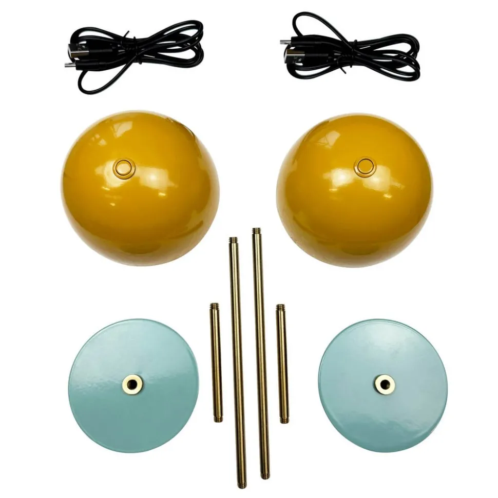 Dyberg Larsen LED tafellamp Along, curry, hoogte 20 cm