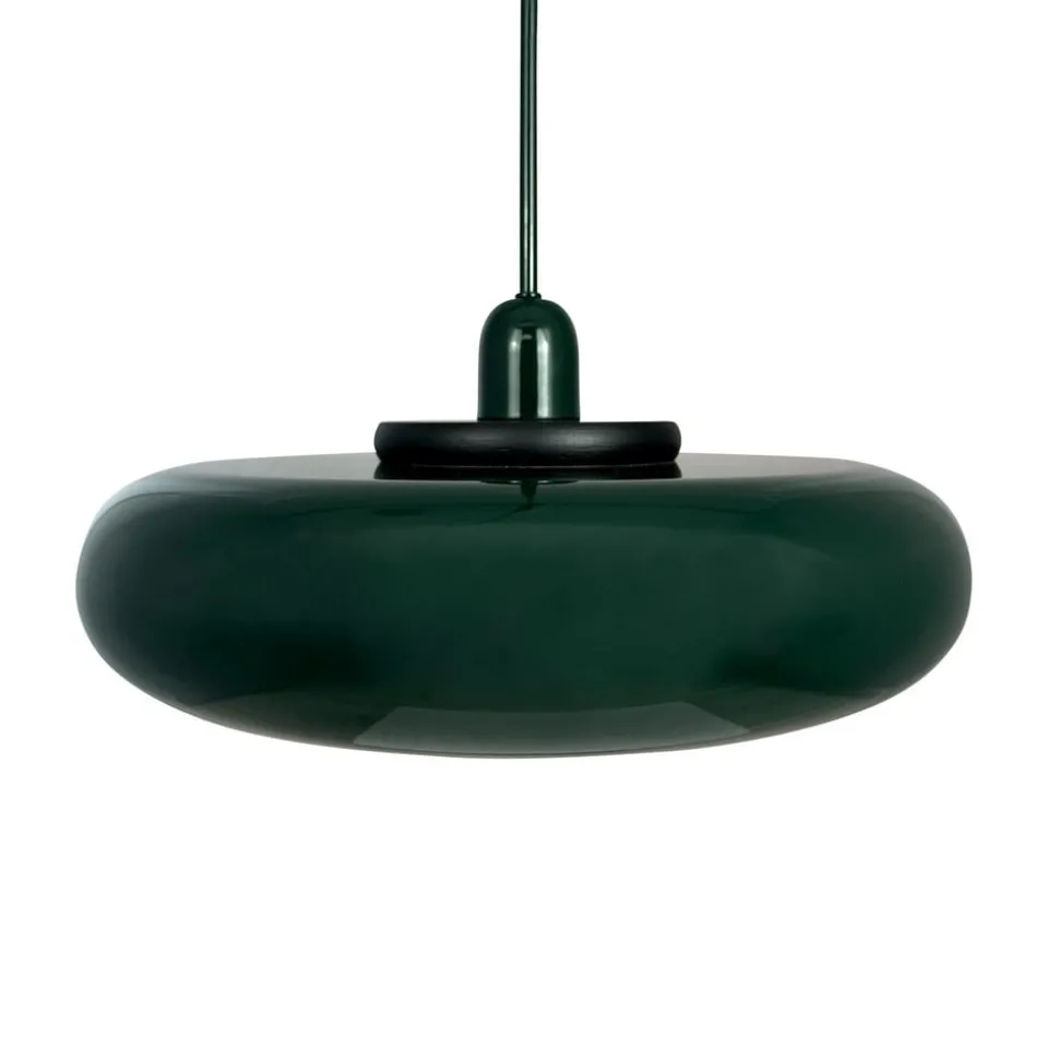 Dyberg Larsen Planet hanglamp, donkergroen, Ø 40 cm, metaal