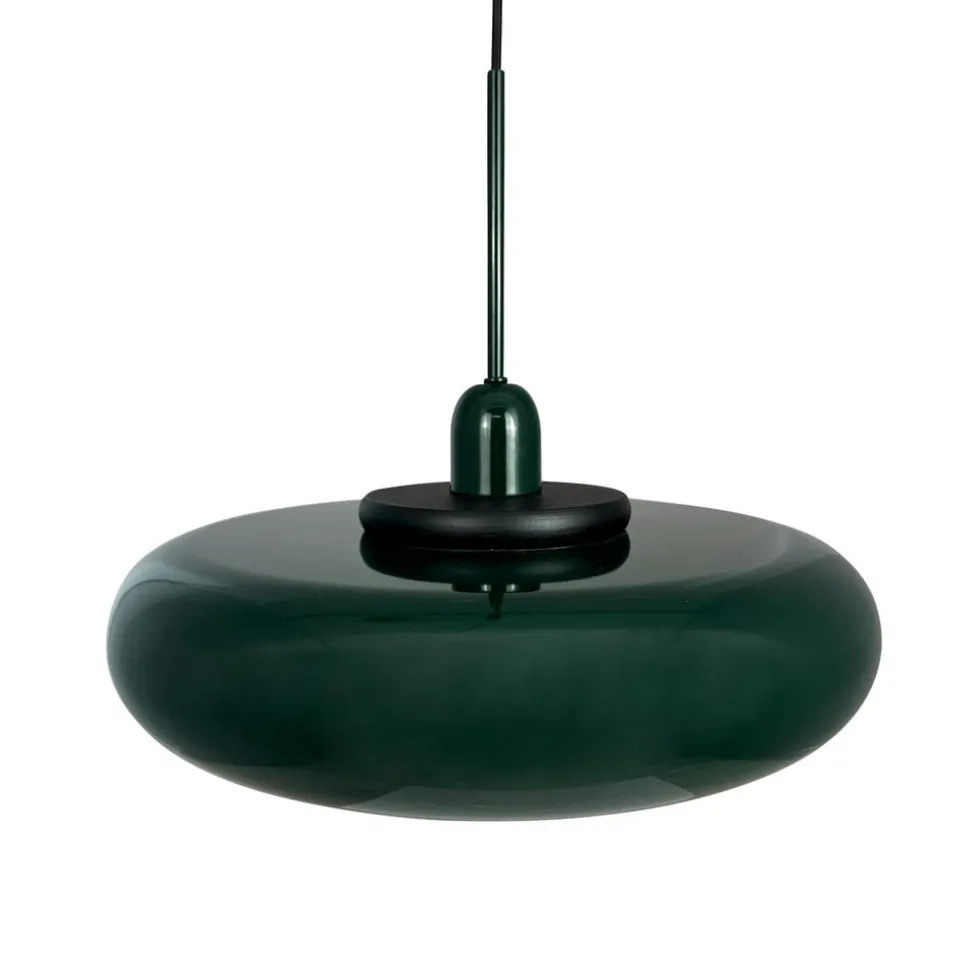 Dyberg Larsen Planet hanglamp, donkergroen, Ø 40 cm, metaal