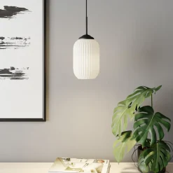 DYBERG LARSEN Riflet glazen hanglamp, Ø 14 cm