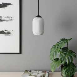 DYBERG LARSEN Riflet glazen hanglamp, Ø 14 cm