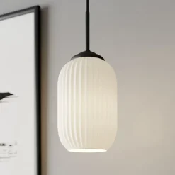 DYBERG LARSEN Riflet glazen hanglamp, Ø 14 cm