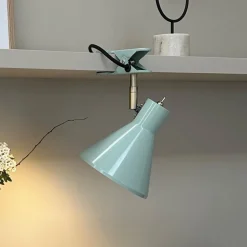 Dyberg Larsen Slaap klemlamp, mintgroen, Ø 15 cm, staal