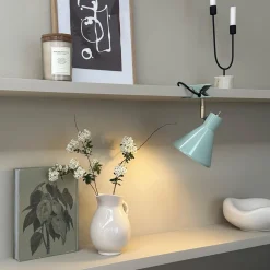 Dyberg Larsen Slaap klemlamp, mintgroen, Ø 15 cm, staal