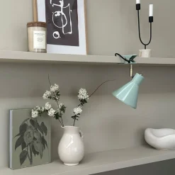 Dyberg Larsen Slaap klemlamp, mintgroen, Ø 15 cm, staal