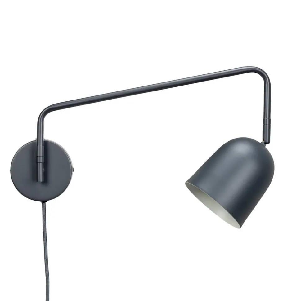 Dyberg Larsen wandlamp Manchester, grijs, projectie 45 cm