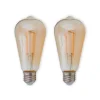 E27 LED rustieke lamp 6W 500lm amber 2 per set