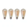 E27 LED rustieke lamp 6W 500lm amber 4 per set