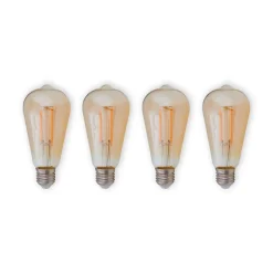 E27 LED rustieke lamp 6W 500lm amber 4 per set