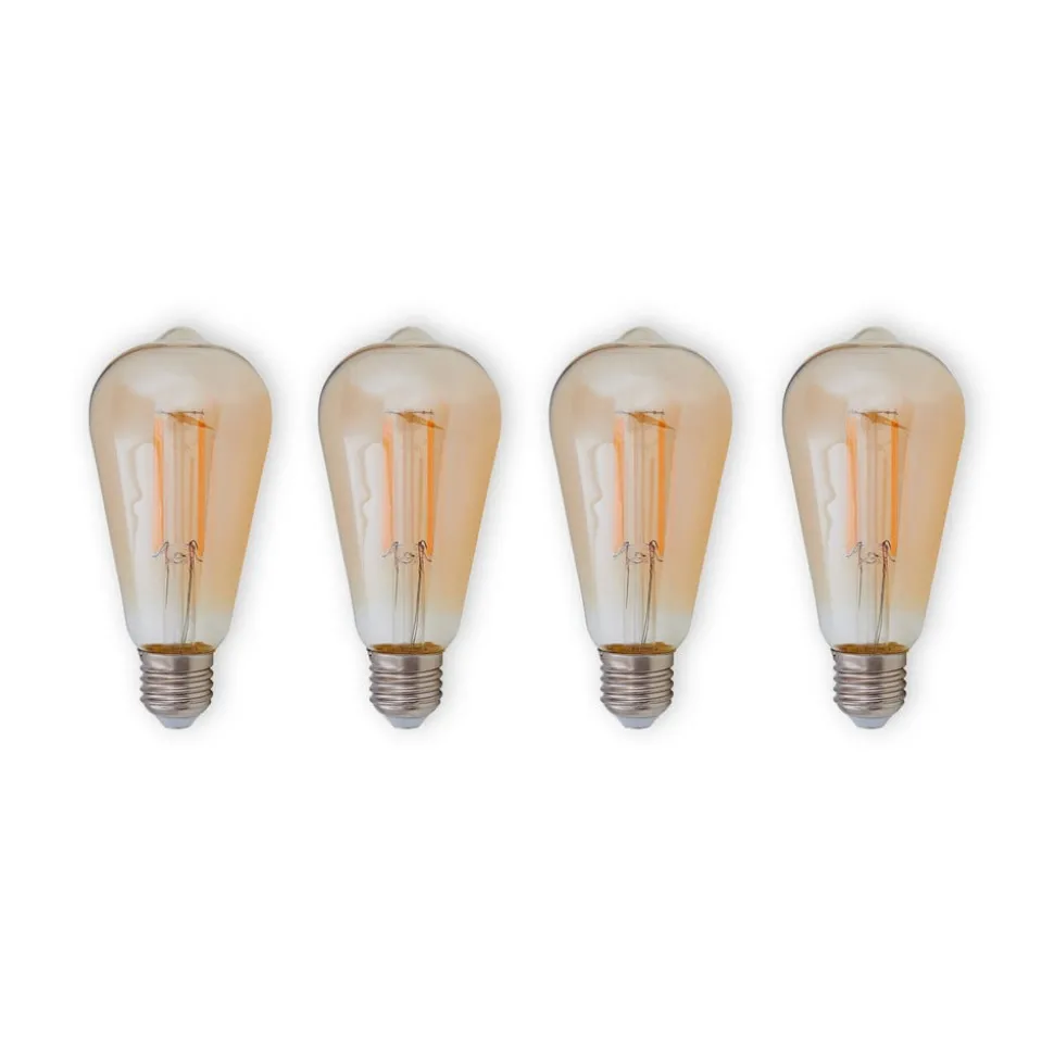 E27 LED rustieke lamp 6W 500lm amber 4 per set