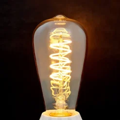 E27 LED-Rustika gebogen lijn 4W, 1.800K, amber