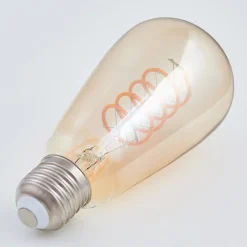 E27 LED-Rustika gebogen lijn 4W, 1.800K, amber