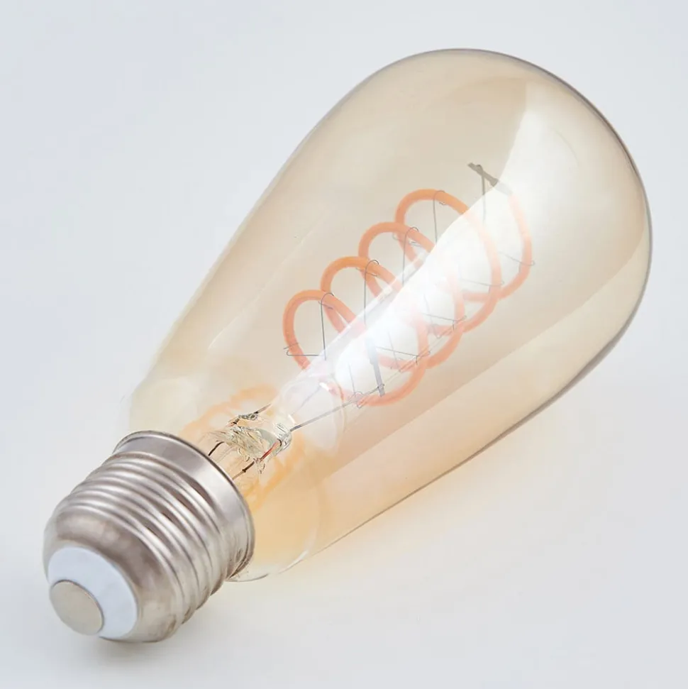 E27 LED-Rustika gebogen lijn 4W, 1.800K, amber