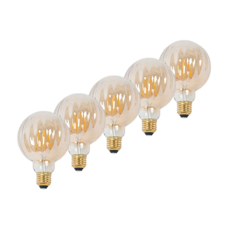 E27 3,8W LED G95 2700K 340lm Rillen amber per 5