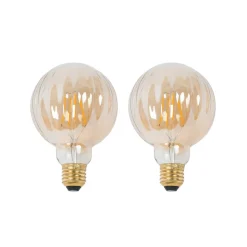 E27 3,8W LED G95 2700K 340lm Rillen amber per 2