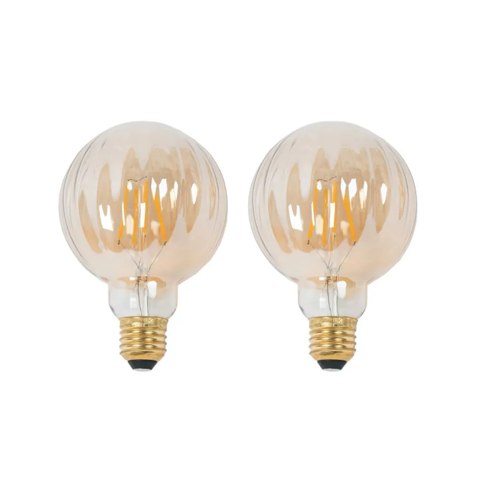 E27 3,8W LED G95 2700K 340lm Rillen amber per 2