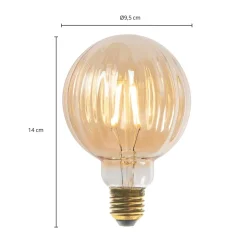 E27 3,8W LED G95 2700K 340lm Rillen amber per 2