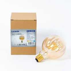E27 3,8W LED G95 2700K 340lm Rillen amber per 2
