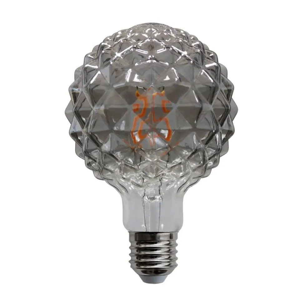 E27 3,8W LED lamp G95 918 structuur smoke 2/set