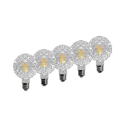 E27 3,8W LED lamp G95 2700K structuur helder 5/set