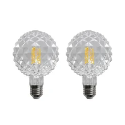 E27 3,8W LED lamp G95 2700K structuur helder 2/set