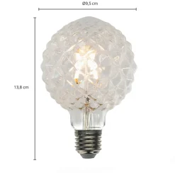 E27 3,8W LED lamp G95, 2700K, structuur, helder