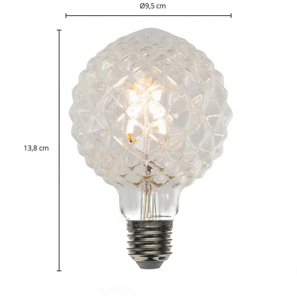 E27 3,8W LED lamp G95, 2700K, structuur, helder