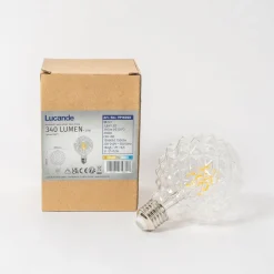 E27 3,8W LED lamp G95, 2700K, structuur, helder