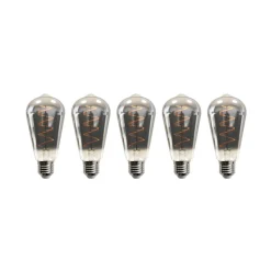 E27 4,9W LED rustieke lamp 90lm smoke 5 per set