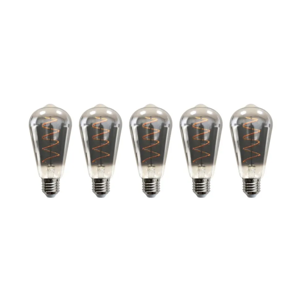 E27 4,9W LED rustieke lamp 90lm smoke 5 per set