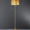 Edele vloerlamp Loop met bladgoud afwerking