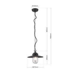 Edward buiten hanglamp, antraciet, Ø 27,5 cm, aluminium