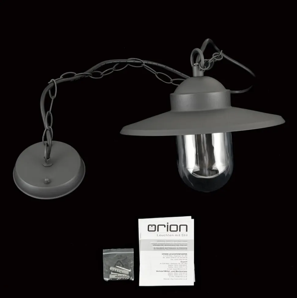 Edward buiten hanglamp, antraciet, Ø 27,5 cm, aluminium