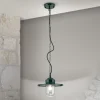 Edward buiten hanglamp, groen, Ø 27,5 cm, aluminium/glas