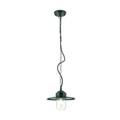Edward buiten hanglamp, groen, Ø 27,5 cm, aluminium/glas